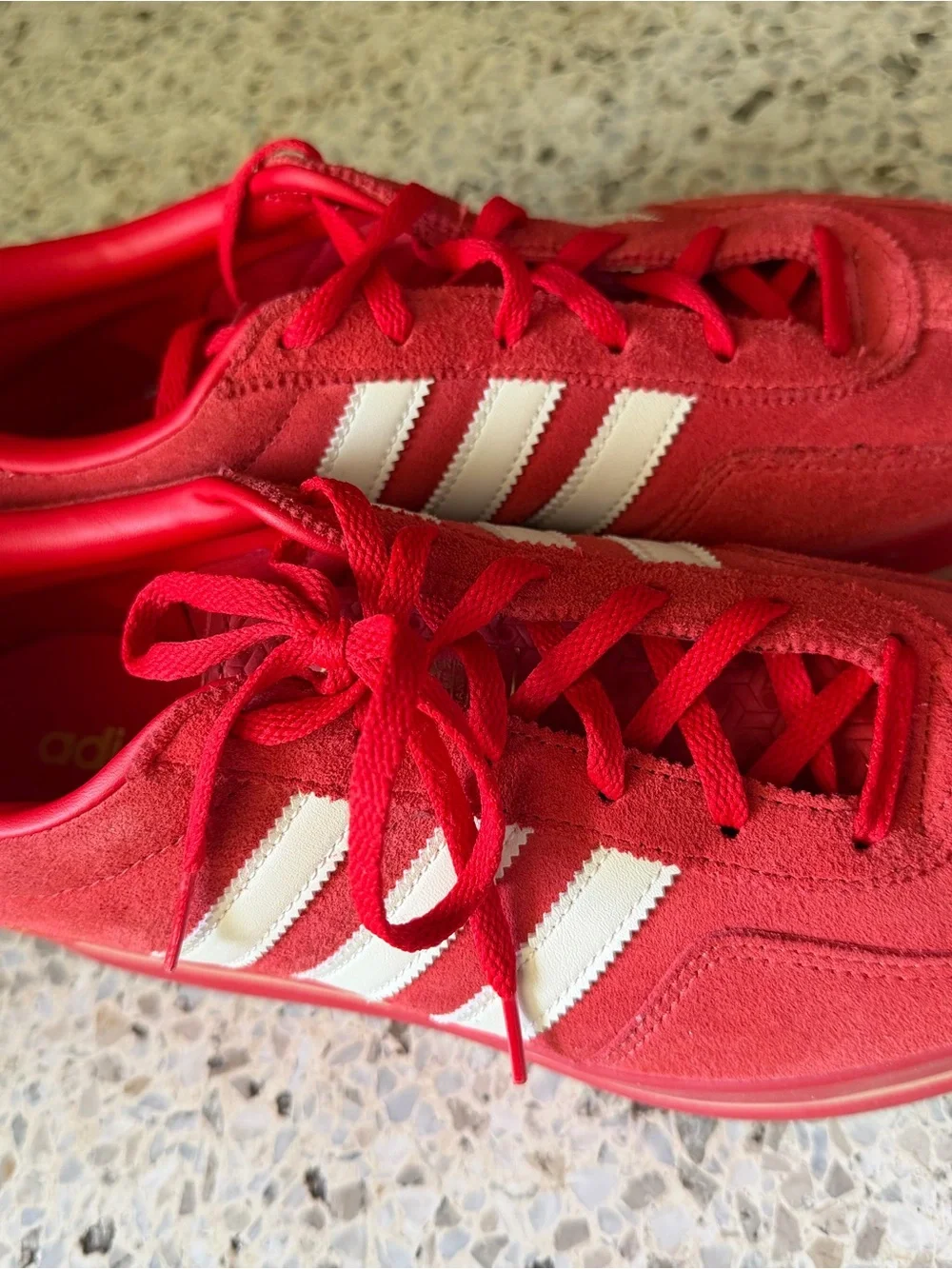 adidas Gazelle Platform Sneakers - Red with White Stripes